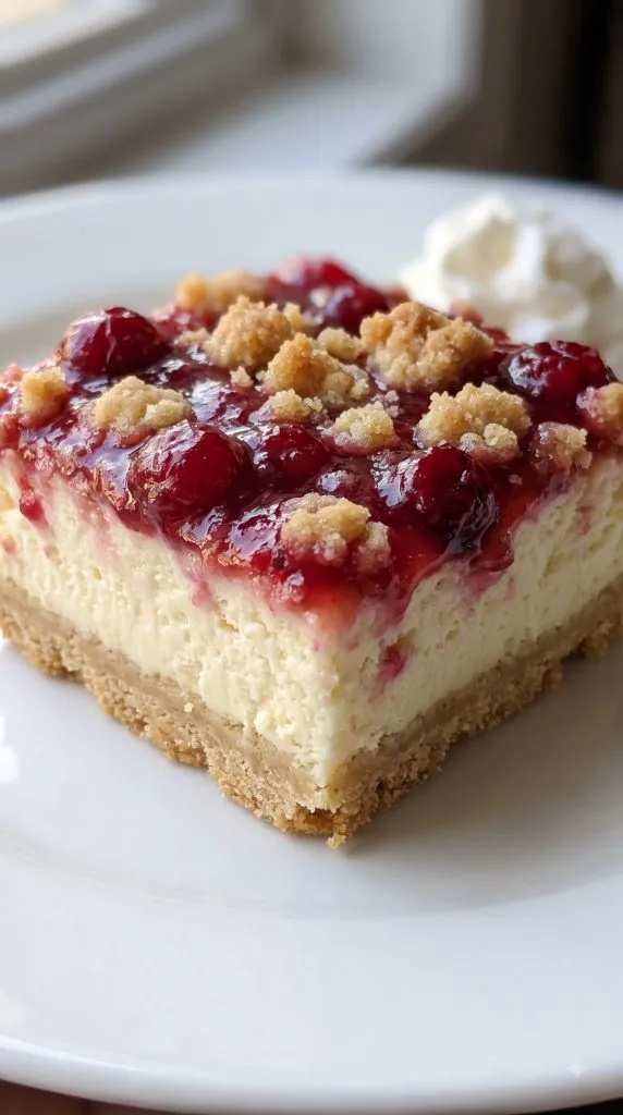 Cranberry Crumble Cheesecake Bars