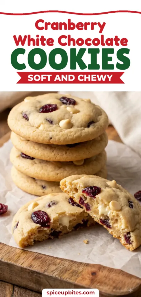 Soft and Chewy Cranberry White Chocolate Cookies