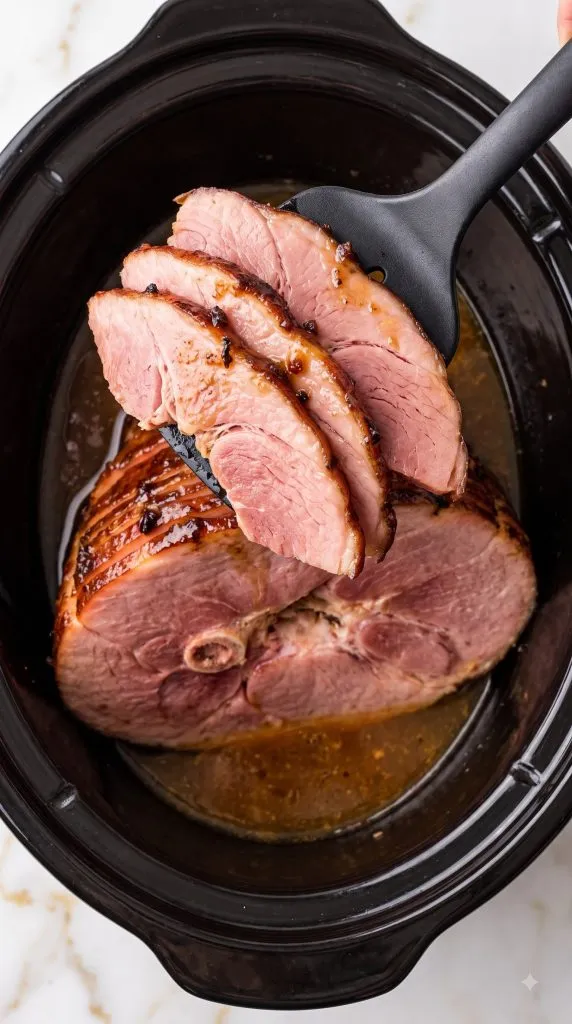 Crockpot Brown Sugar and Honey Glazed Ham