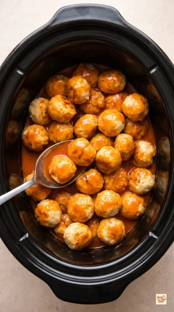 Crockpot Buffalo Chicken Meatballs