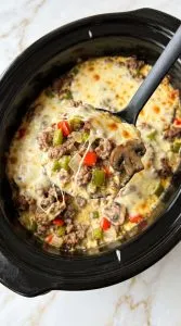 Crockpot Cheesesteak Casserole