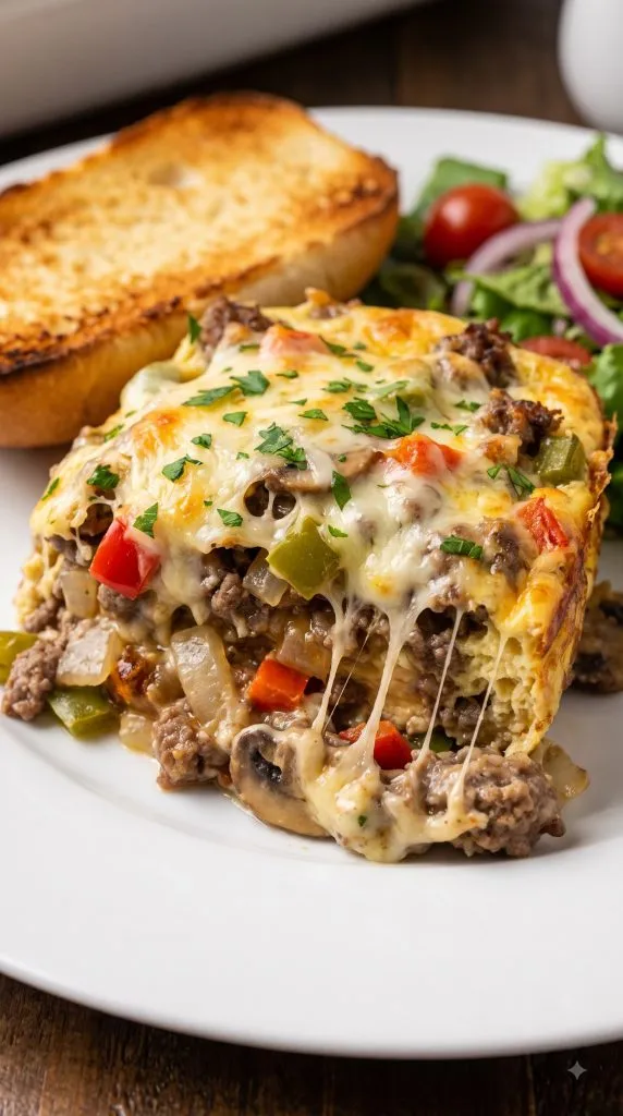 Why this Crockpot Cheesesteak Casserole works