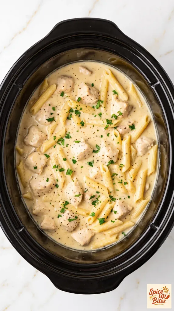 Crockpot Chicken Alfredo with Jar Sauce