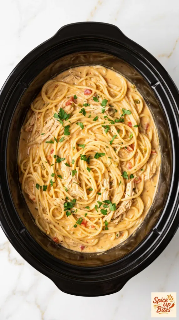 Crockpot Chicken Spaghetti
