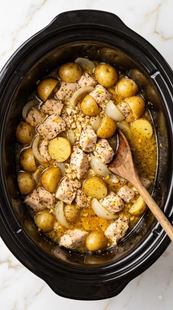 Step 3: Slow Cook the Chicken and Potatoes