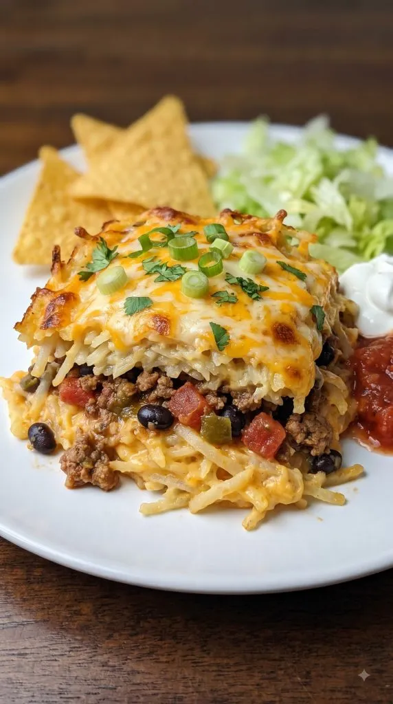 Why this Crockpot Hash Brown Taco Casserole works
