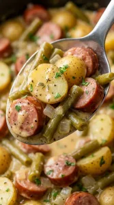 Crockpot Kielbasa Potatoes and Green Beans