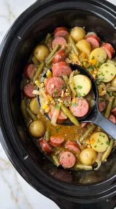 Crockpot Kielbasa Potatoes and Green Beans