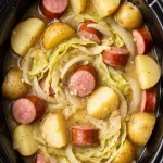 Crockpot Kielbasa, Potatoes & Buttered Cabbage