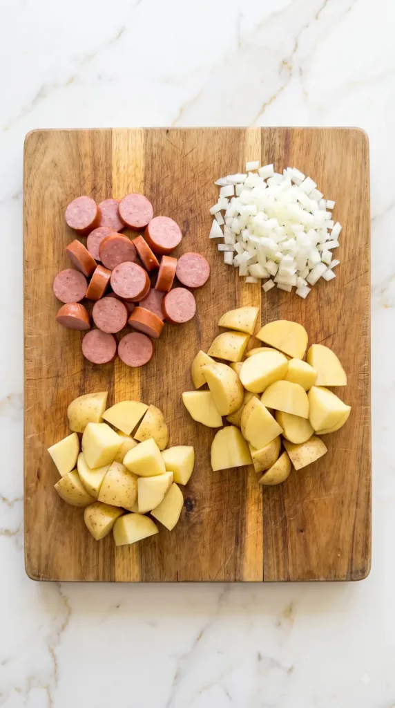 Step 1: Prep the Sausage and Vegetables