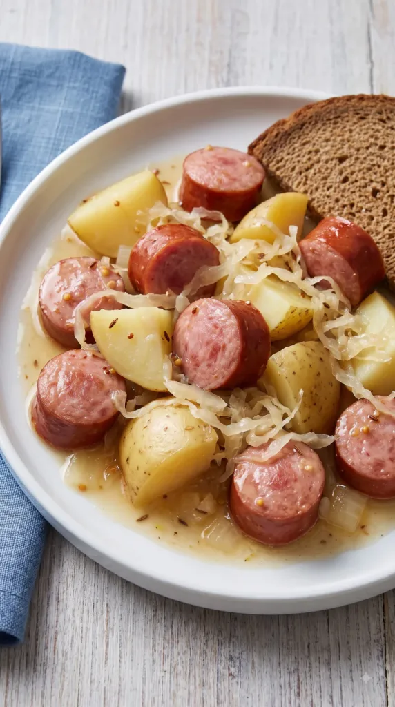 Why this Crockpot Kielbasa, Sauerkraut & Potatoes works