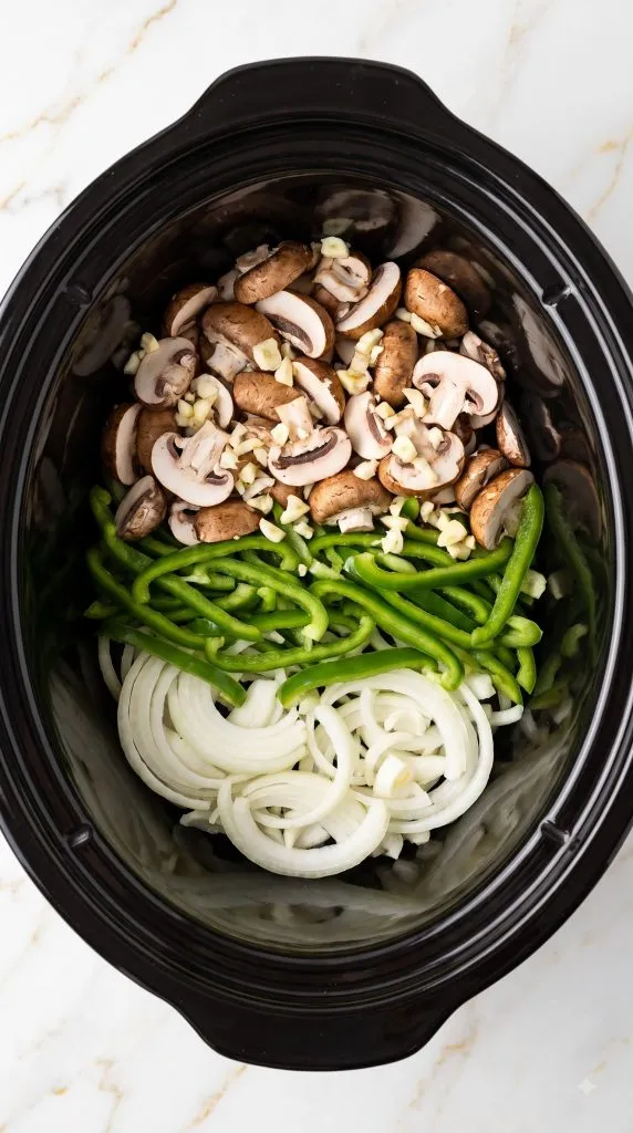 Step 2: Add the Veggies to the Crockpot