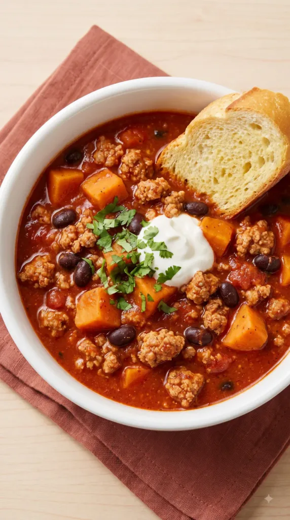 Why this Crockpot Sweet Potato Turkey Chili works