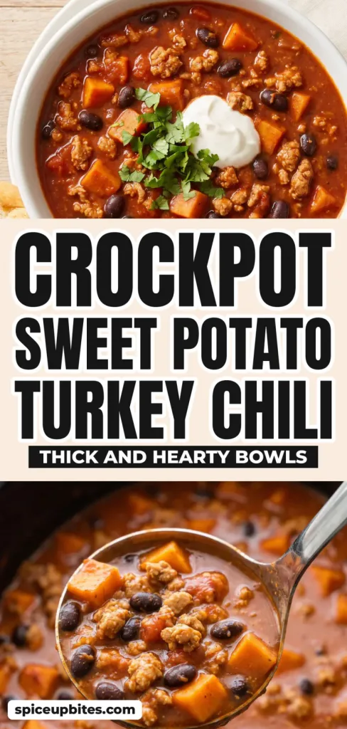Thick and Hearty Crockpot Sweet Potato Turkey Chili