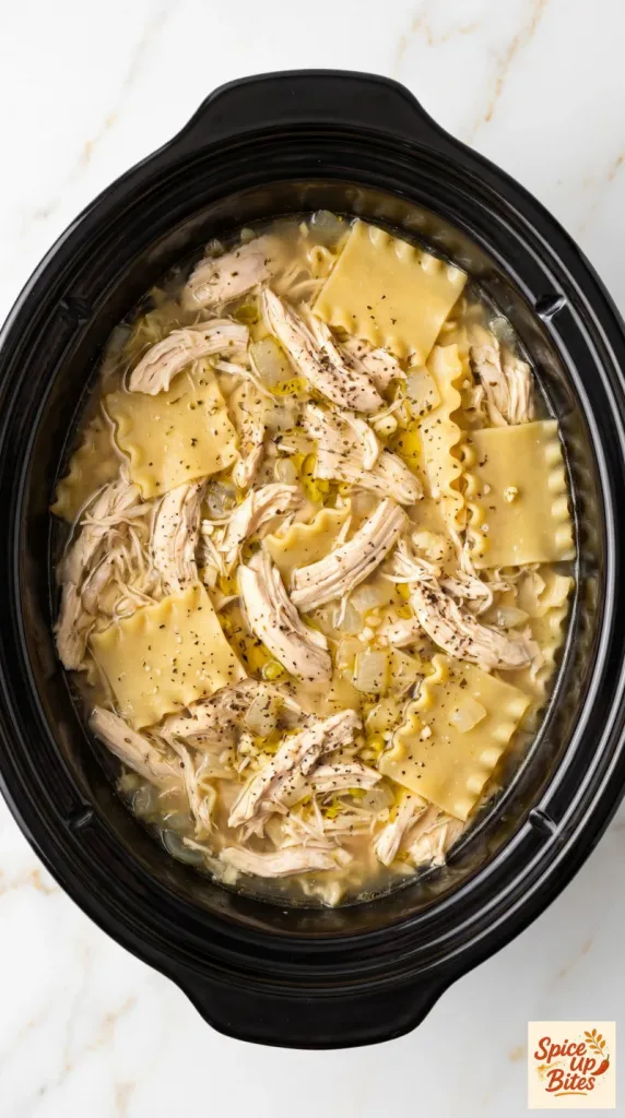 Step 3: Shred the Chicken and Cook the Noodles