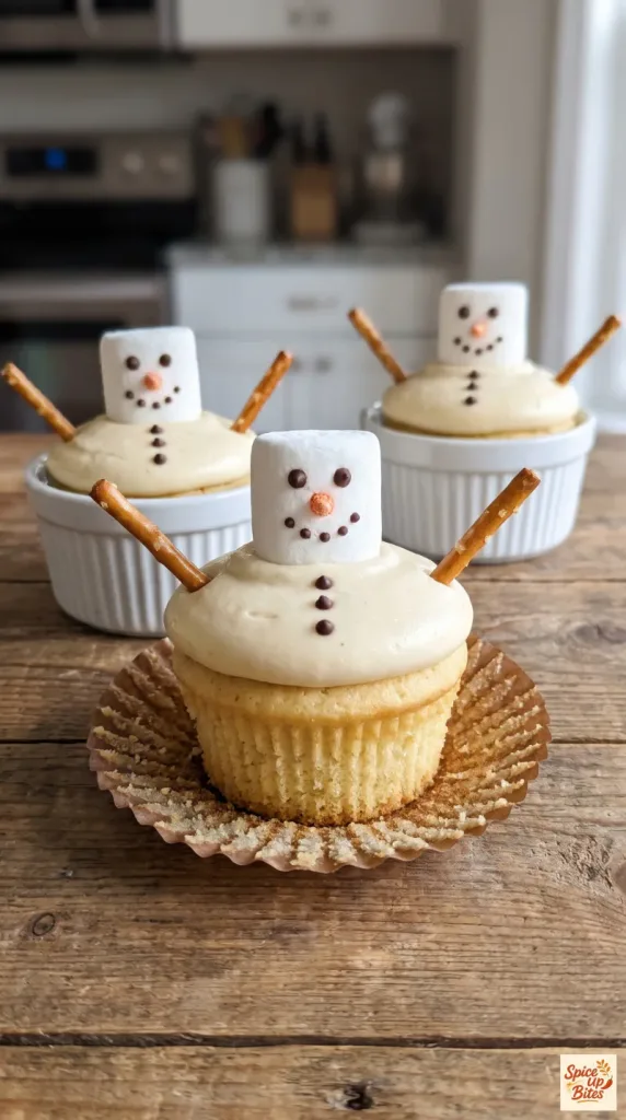 Eggnog Snowman Cupcakes