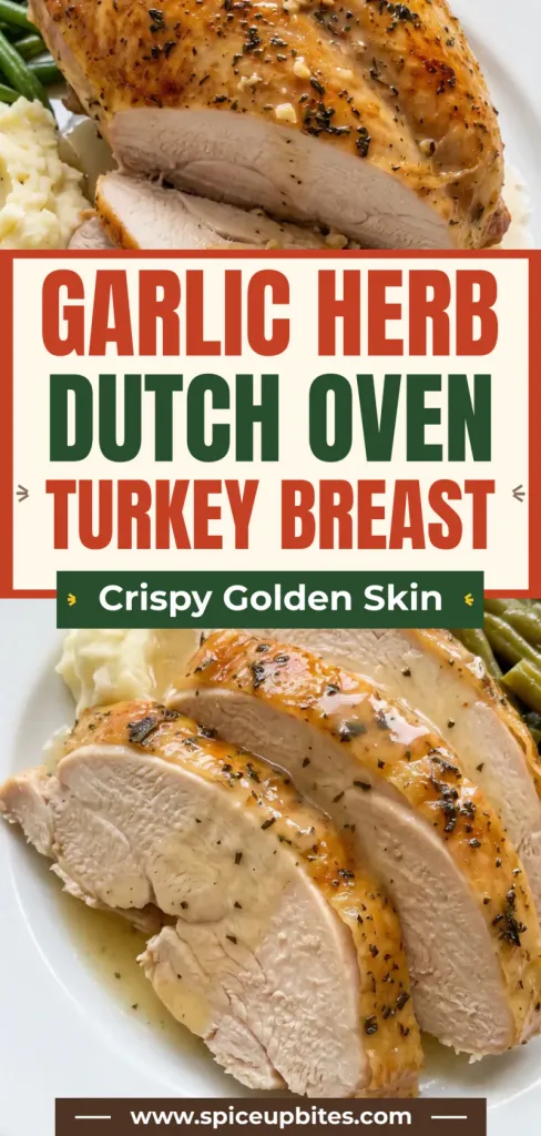 Garlic Herb Dutch Oven Turkey Breast with Crispy Golden Skin