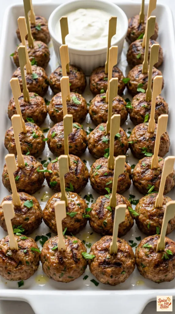 Grilled Skewered Meatballs