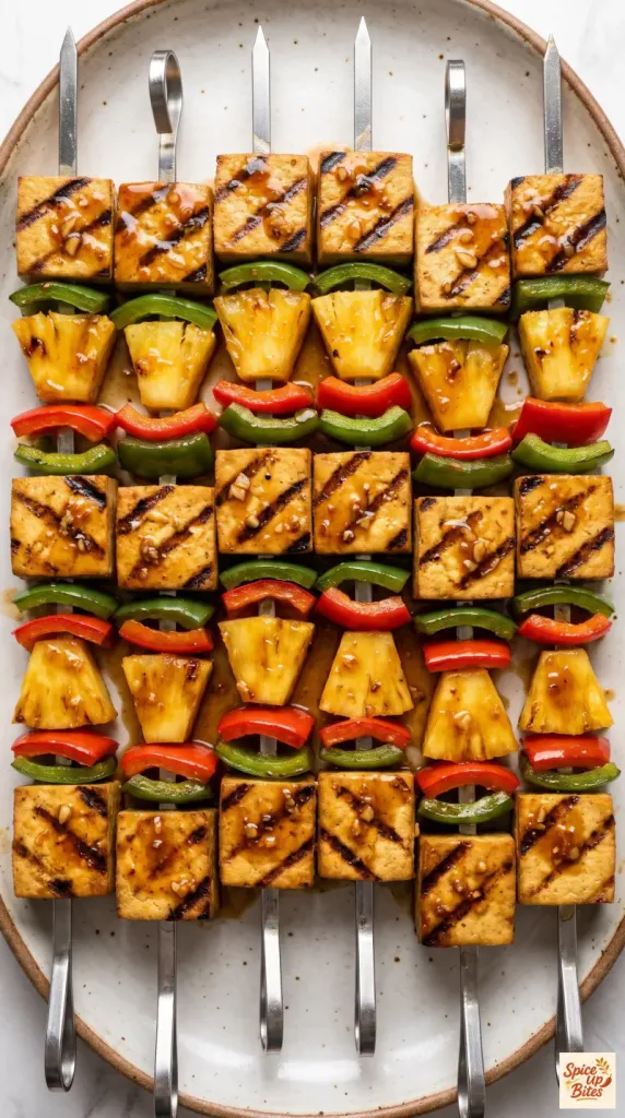 Grilled Tofu Skewers with Pineapple and Bell Peppers