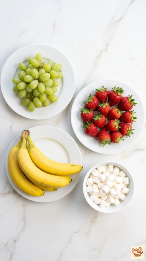 Ingredients for Grinch Fruit Kabobs