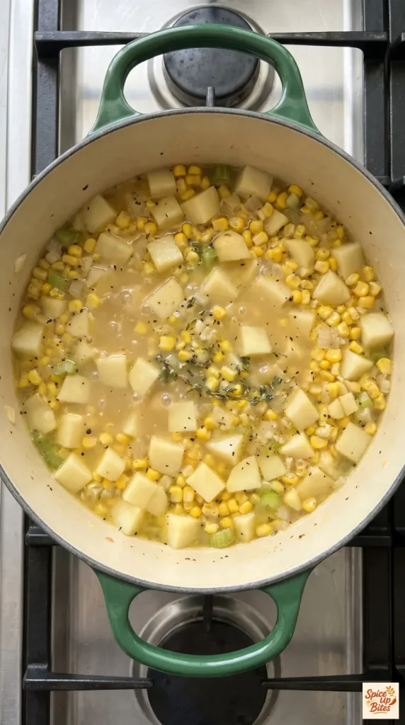 Step 3: Simmer the Potatoes and Corn