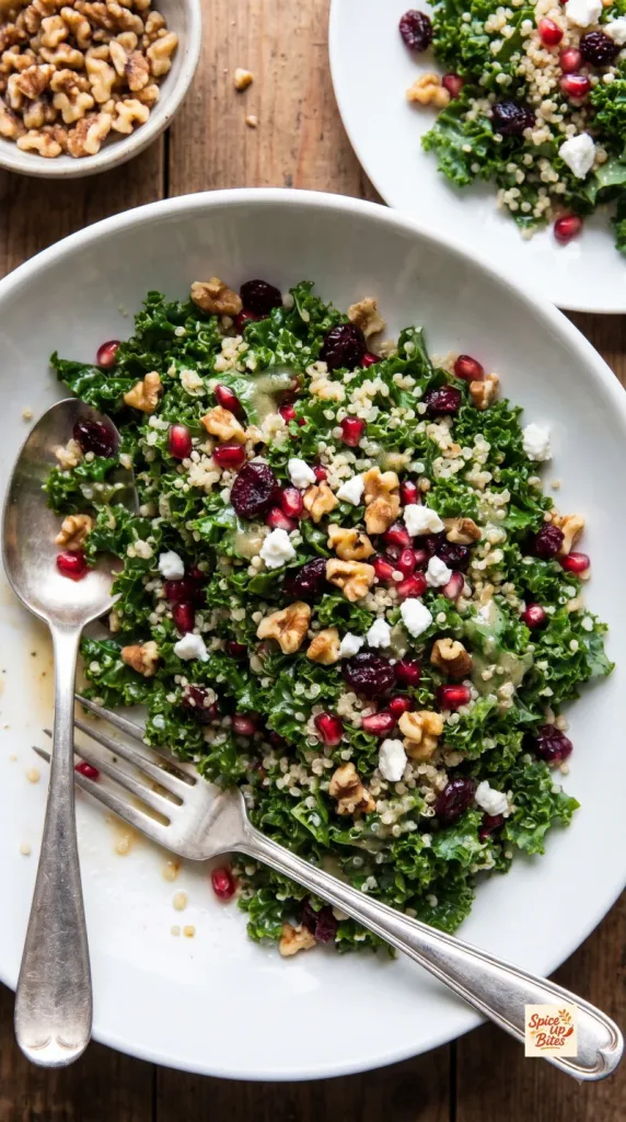 Healthy Chopped Christmas Salad - with Kale and Quinoa