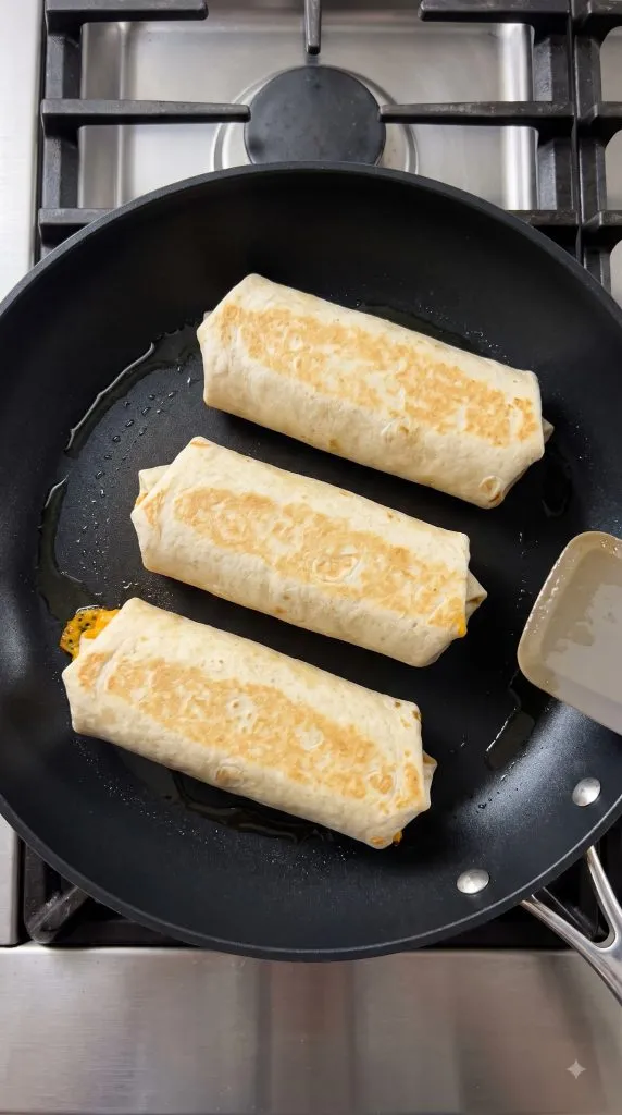 Step 7: Toast the Burritos