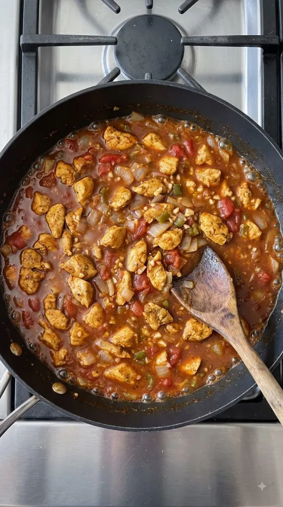 Step 3: Simmer With Tomatoes