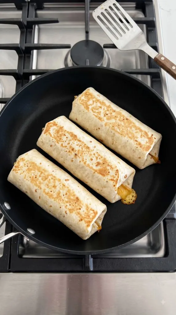 Step 7: Toast the Burritos