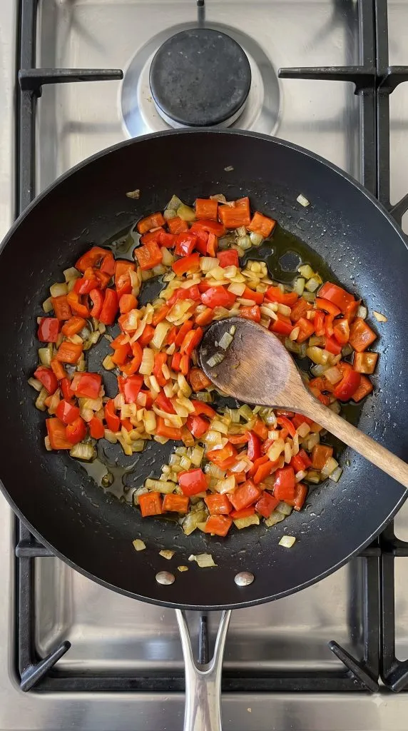 Step 3: Cook the Pepper and Onion