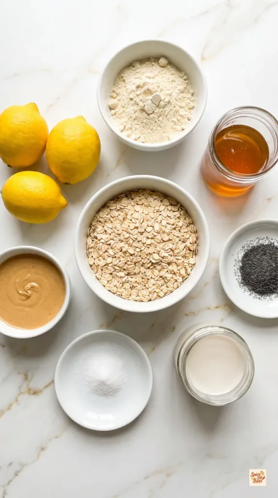 Ingredients for Lemon and Poppyseed Proteinbars
