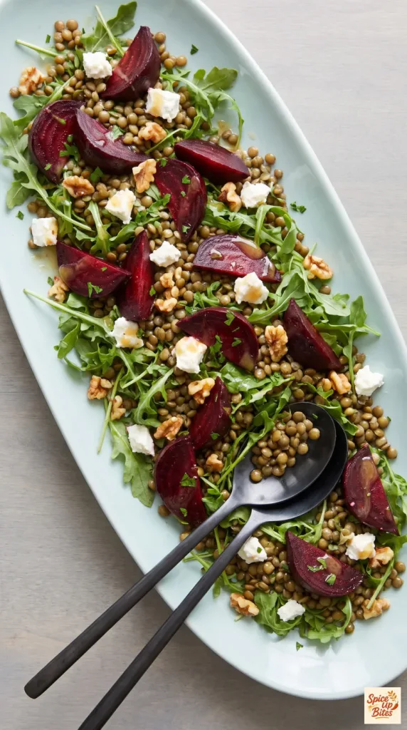 Lentil and Roasted Beet Salad with Goat Cheese