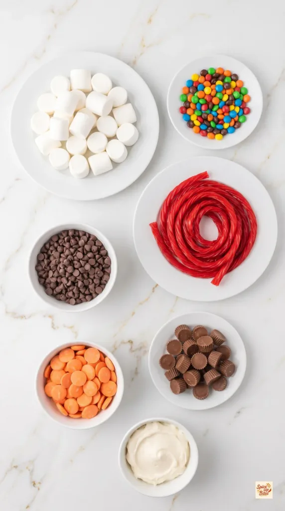 Ingredients for Marshmallow Snowman Pops