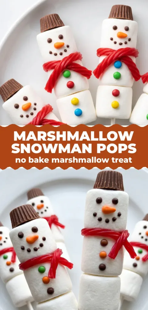 Marshmallow Snowman Pops: A Cute No Bake Treat