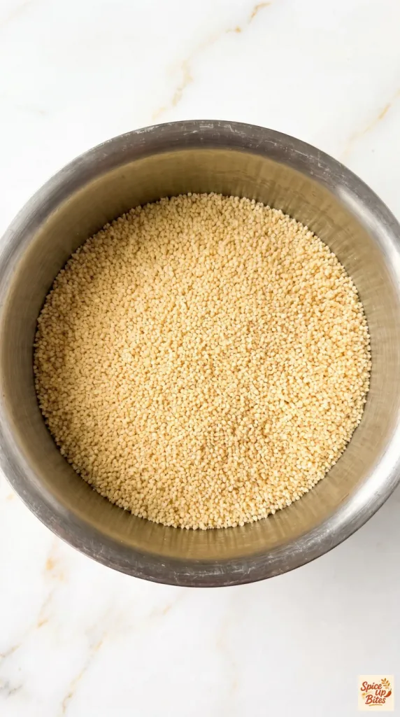 Step 1: Hydrate and Cool the Couscous