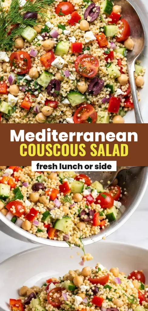 Mediterranean Couscous Salad: A Fresh Lunch or Side With Chickpeas and Herbs