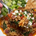 Mediterranean Ground Beef and Orzo