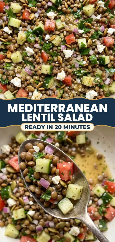 Mediterranean Lentil Salad: Ready in 20 Minutes With Cucumber, Tomato and Feta