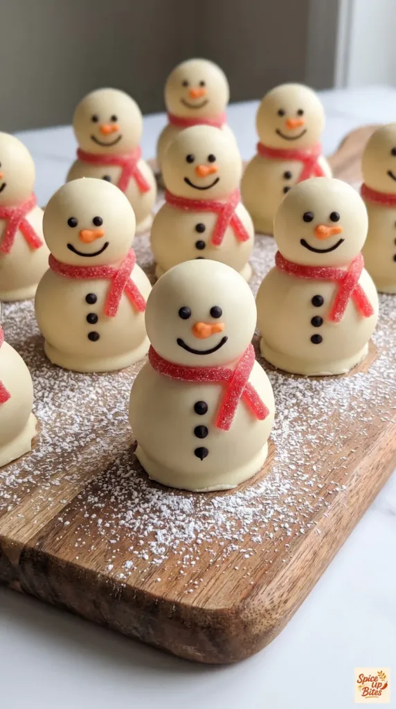 no bake snowman truffles