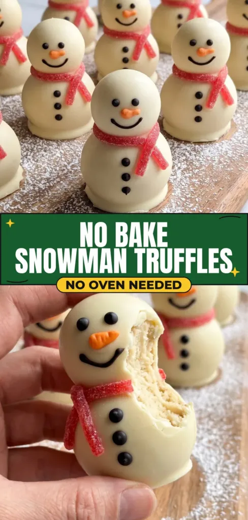 No Bake Snowman Truffles for Christmas Cookie Trays