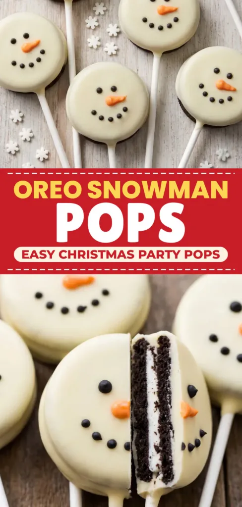 Easy OREO Snowman Pops for Christmas Parties