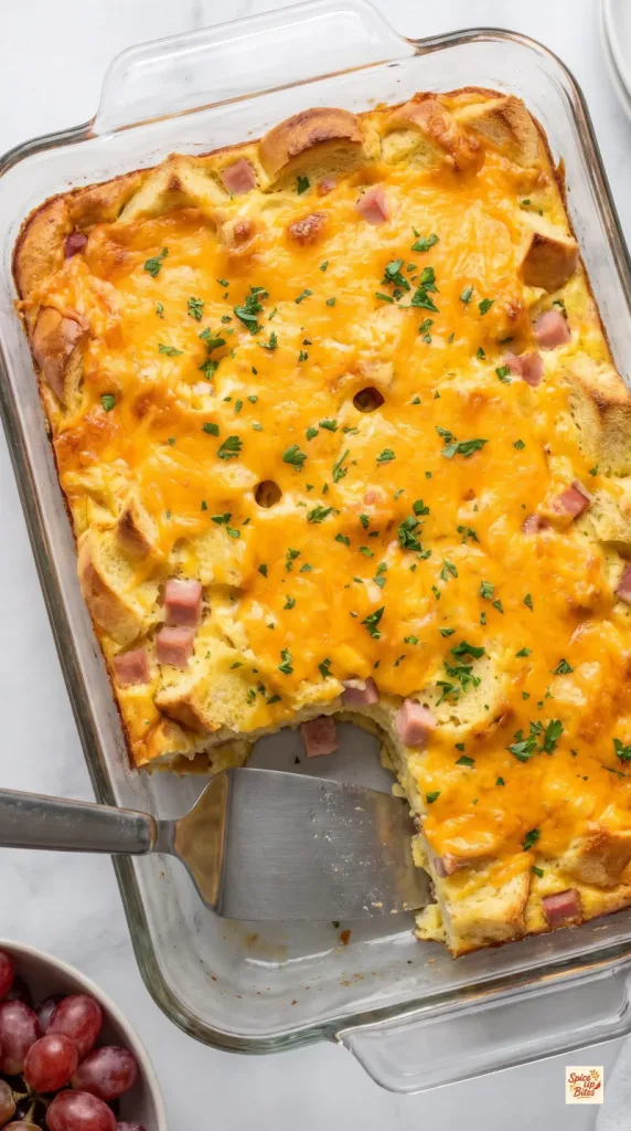 Overnight Ham Egg Breakfast Casserole