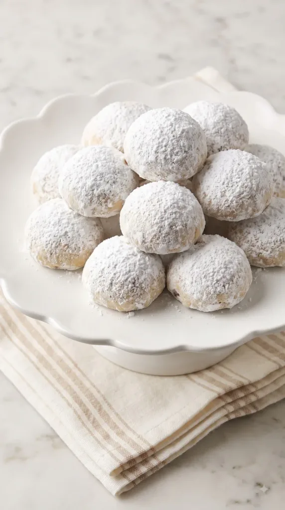Peanut Butter Chocolate Chip Snowball Cookies