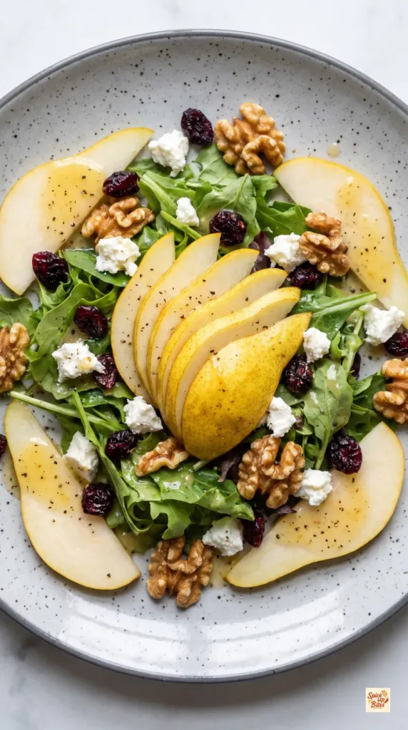 Why this Pear Walnut Salad with Cranberries and Goat Cheese works
