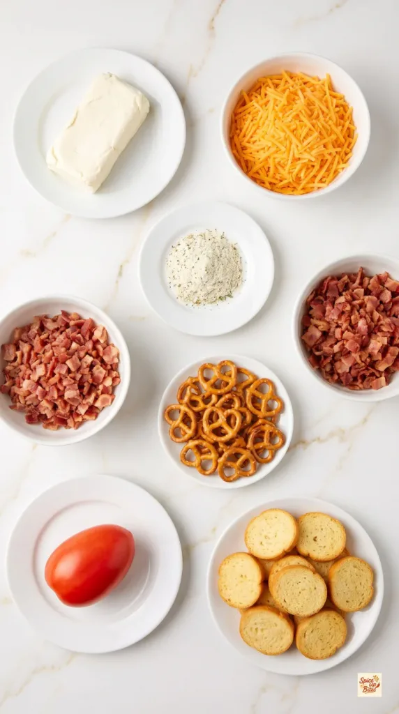 Ingredients for Reindeer Cheese Ball Appetizer