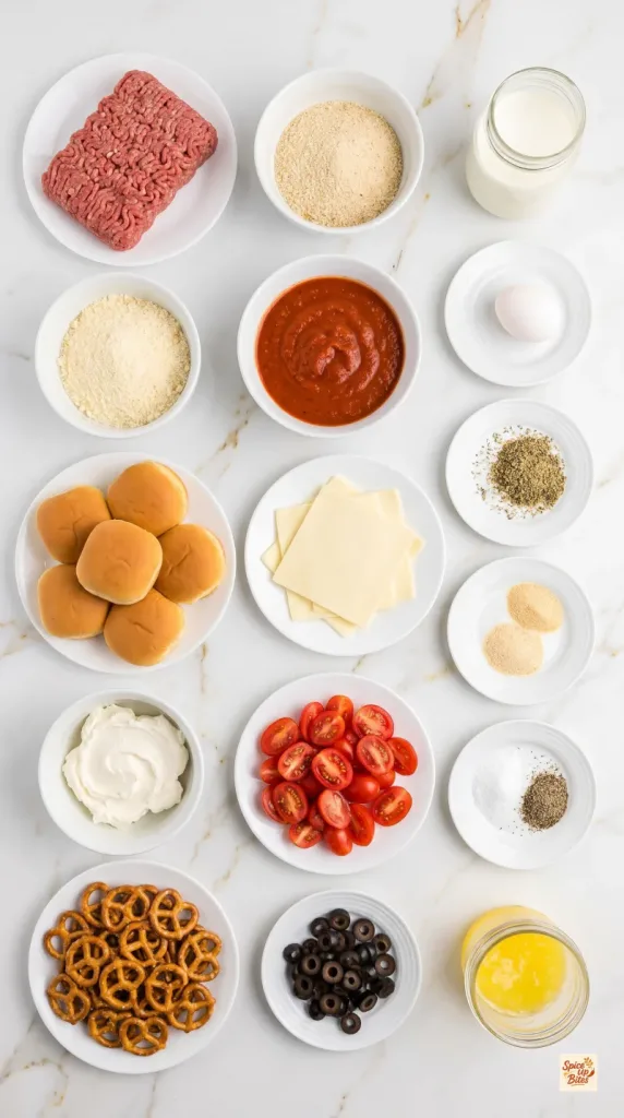 Ingredients for Rudolph Mini Meatball Sliders