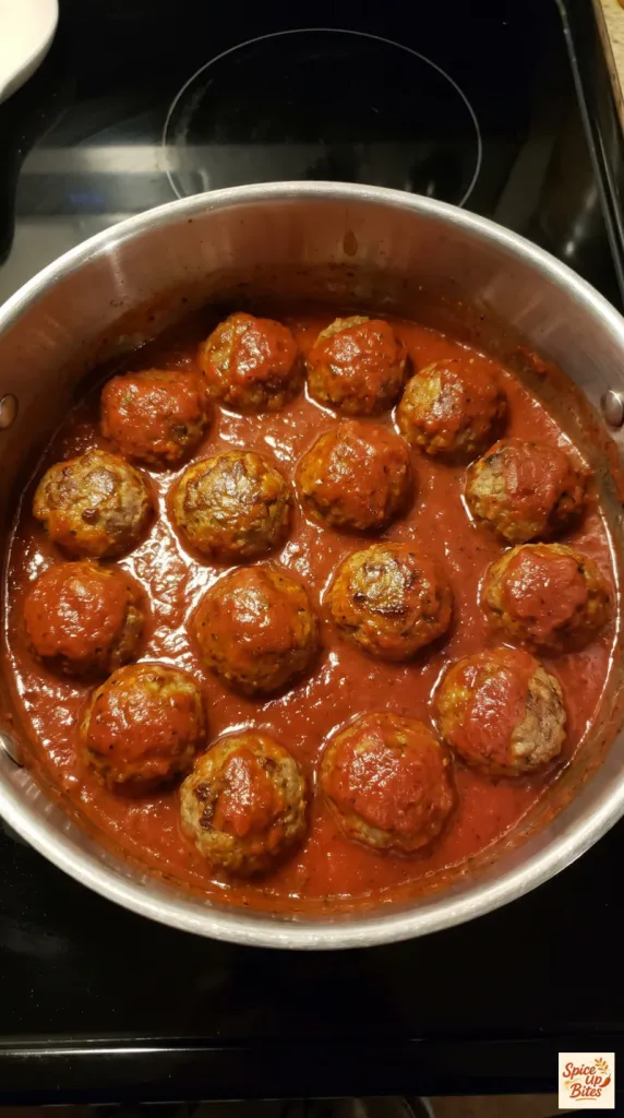 Step 3: Bake and Sauce the Meatballs