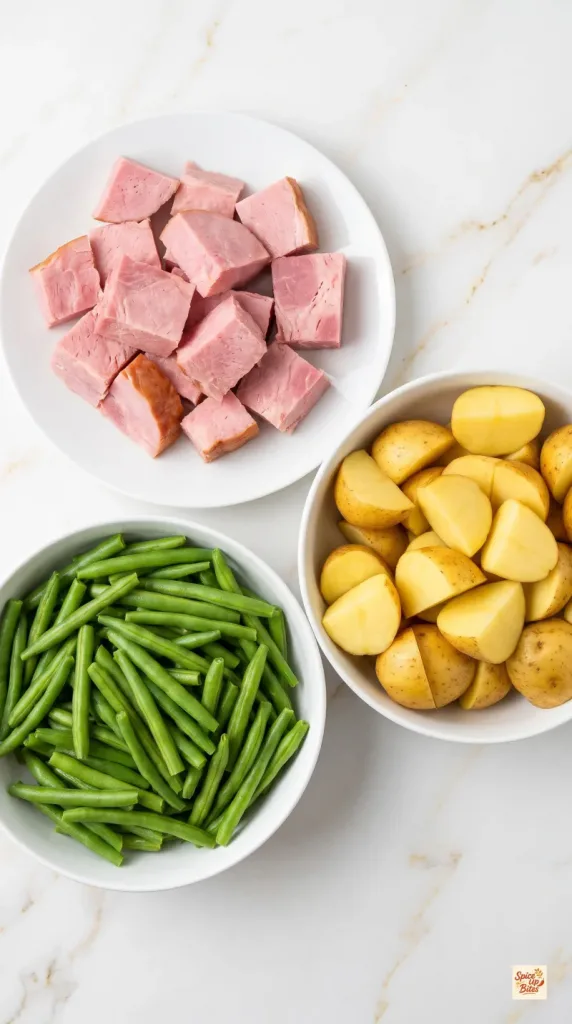 Step 1: Prepare the Ham and Vegetables