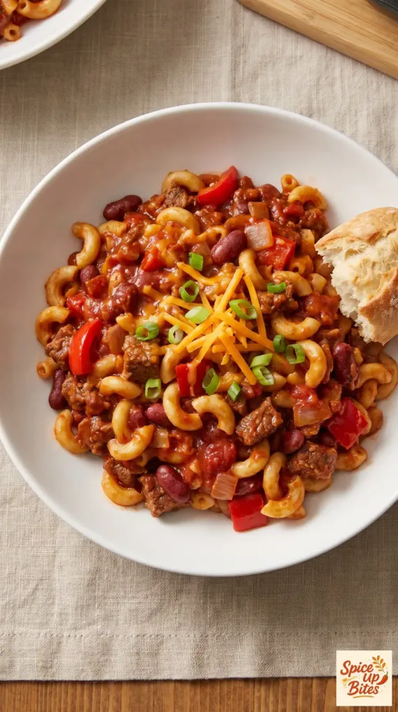 Slow Cooker Cheddar Chili Mac