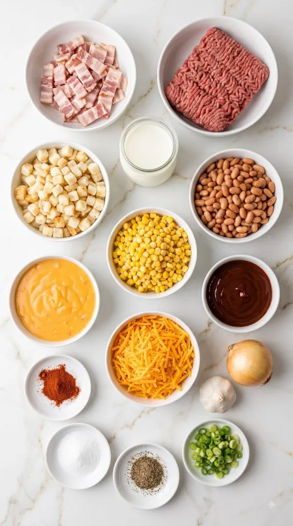 Ingredients for Slow Cooker Cowboy Casserole